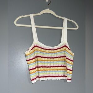 Charlotte Russe Colorful Striped Knit Crop Top
